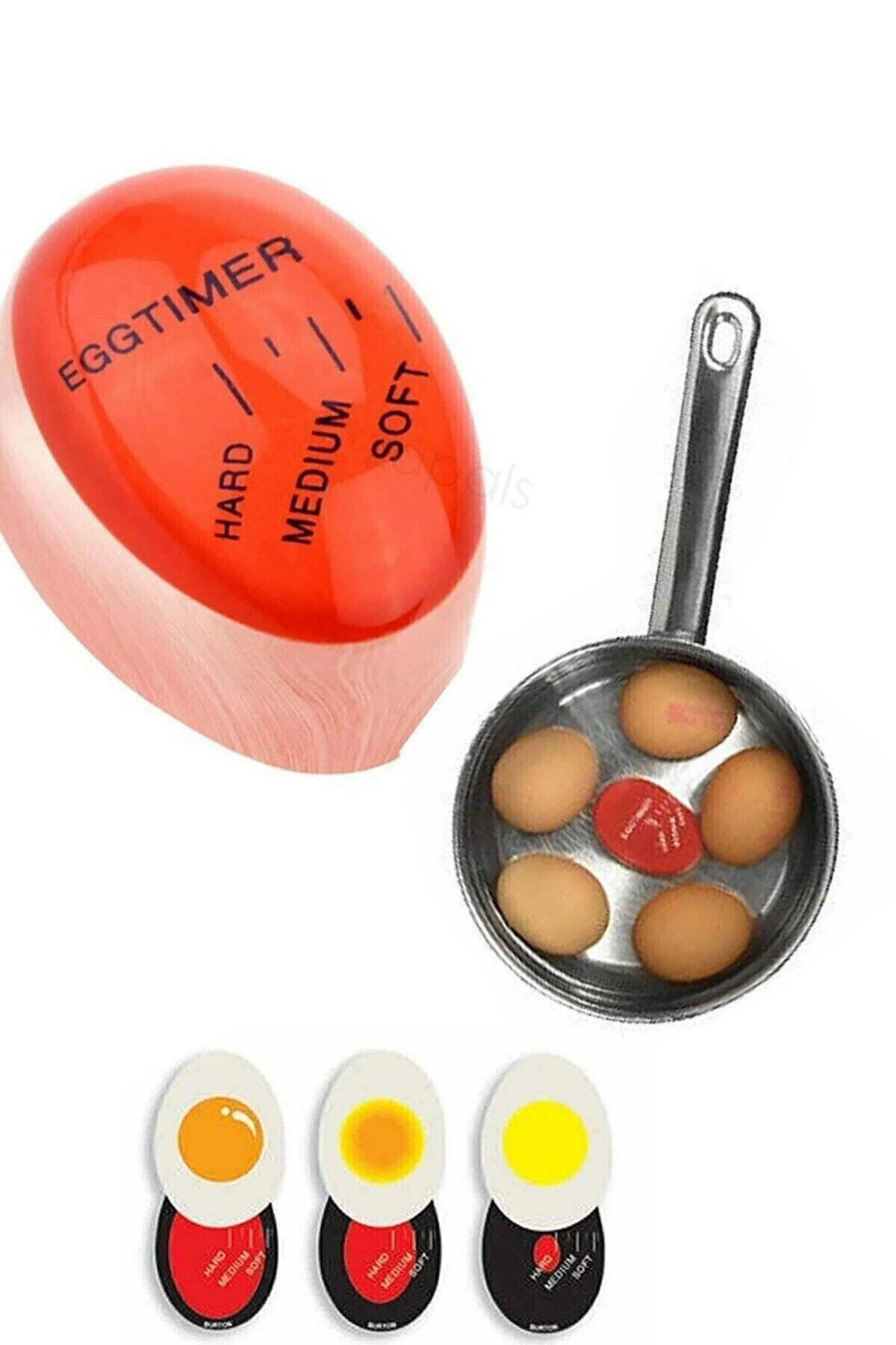 Dublör Yumurta Zamanlayıcı Egg Timer Pişirme Haşlama Süresi Aparatı Zaman Ayarlama Göstergesi