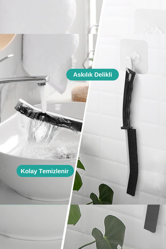 3 ADET Çok Amaçlı Multi İnce Temizlik Fırçası Derz Arası Banyo Mutfak Lavabo Detay Temizle
