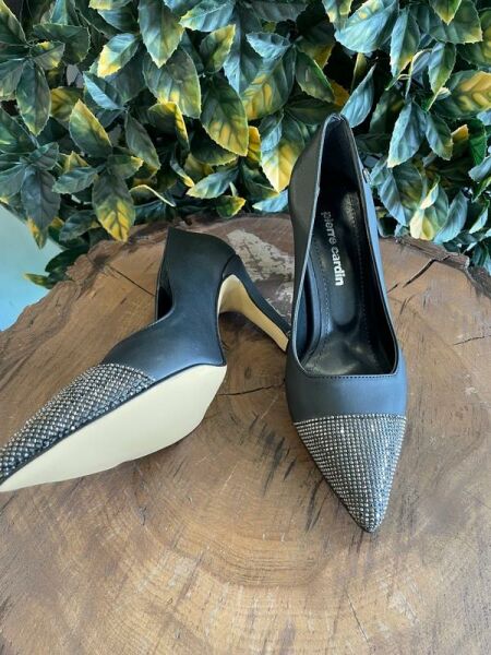 Pierre Cardin Önü ve Topuğu Taşlı Siyah Stiletto 52610