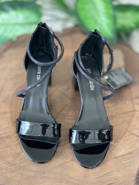 Pierre Cardin Bilek Bağcığı Taşlı Siyah Rugan Kadın Ayakkabı  52215