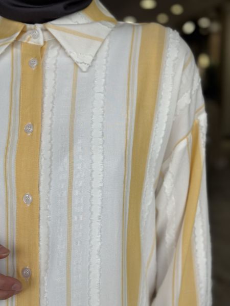 Kahma Sırtı Düğme Detaylı Cupra Gömlek