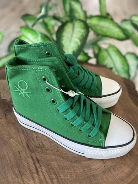 Benetton Yüksek Tabanlı Yeşil Converse Ayakkabı 30939
