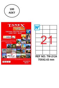 Tanex Tw-2124 Lazer Etiket 70X42 Mm 100 Lü