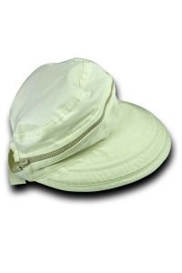 Unisex Fermuarlı Tenis Şapkası Üstten Açılabilir Beyaz