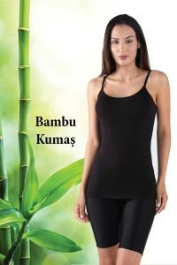 Bambu Kadın Askılı Atlet Siyah