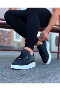 WG01 Siyah Delikli Erkek Yüksek Taban Ayakkabı