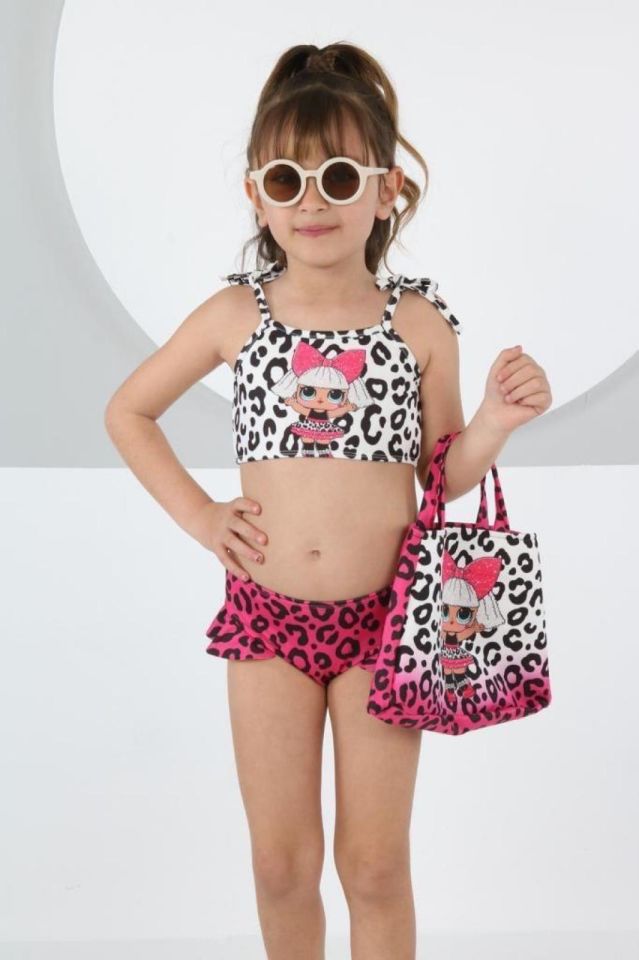 Kız Çocuk Çantalı Bikini Takım