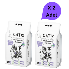 Catix 10Lt X 2 Adet Beyaz Bentoint Lavanta Kokulu Ince Taneli Kedi Kumu Ultra Topaklanma