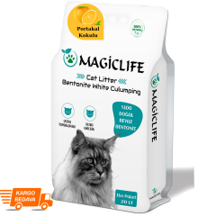 Magiclife 20 Lt Ince Tane Portakal Kokulu Beyaz Bentonit Kedi Kumu