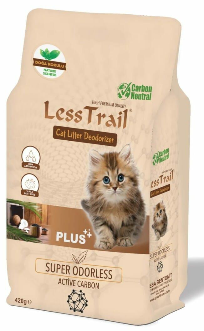 LESS TRAİL KEDİ KUMU KOKU GİDERİCİ ACTİVE KARBON 420Gr +DOĞA KOKULU