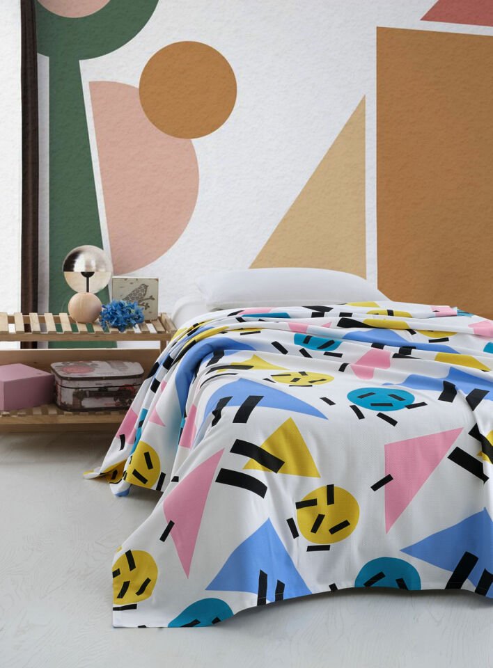 Menderes Home Cotton Collection Pike Tek Kişilik Pike Emoji