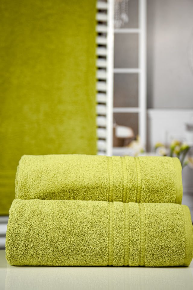 Menderes Home Cotton Collection Bukle Banyo Havlusu Bordürlü Yeşil