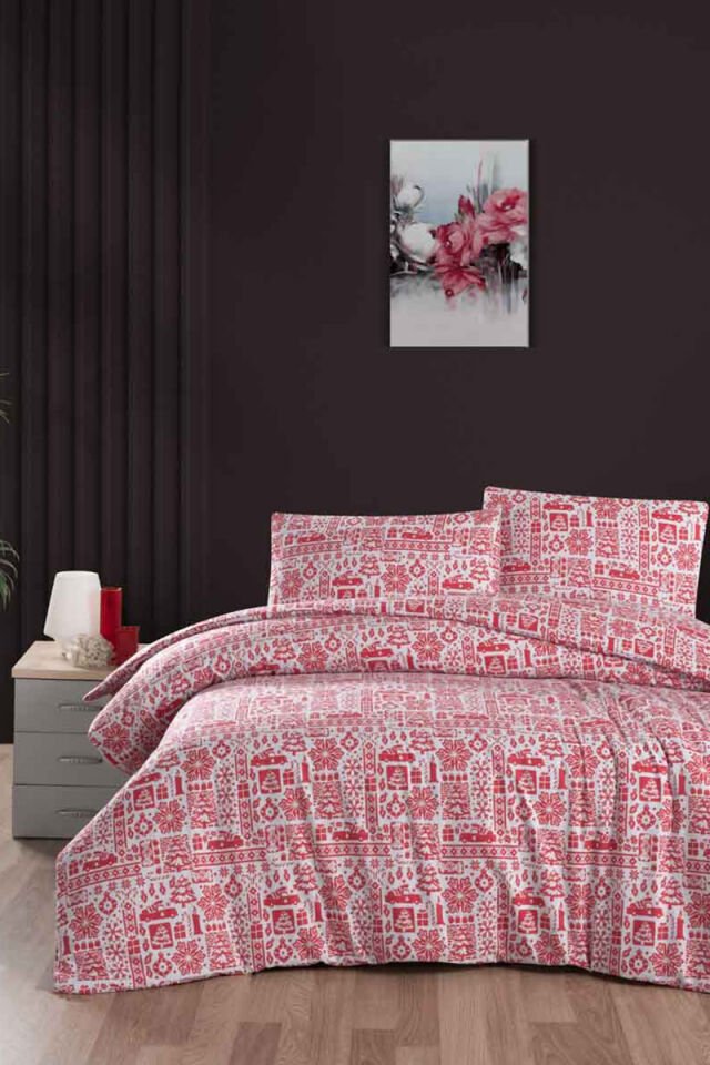 Menderes Home Cotton Collection Flanel R Tek Kişilik Nevresim Takımı Noel