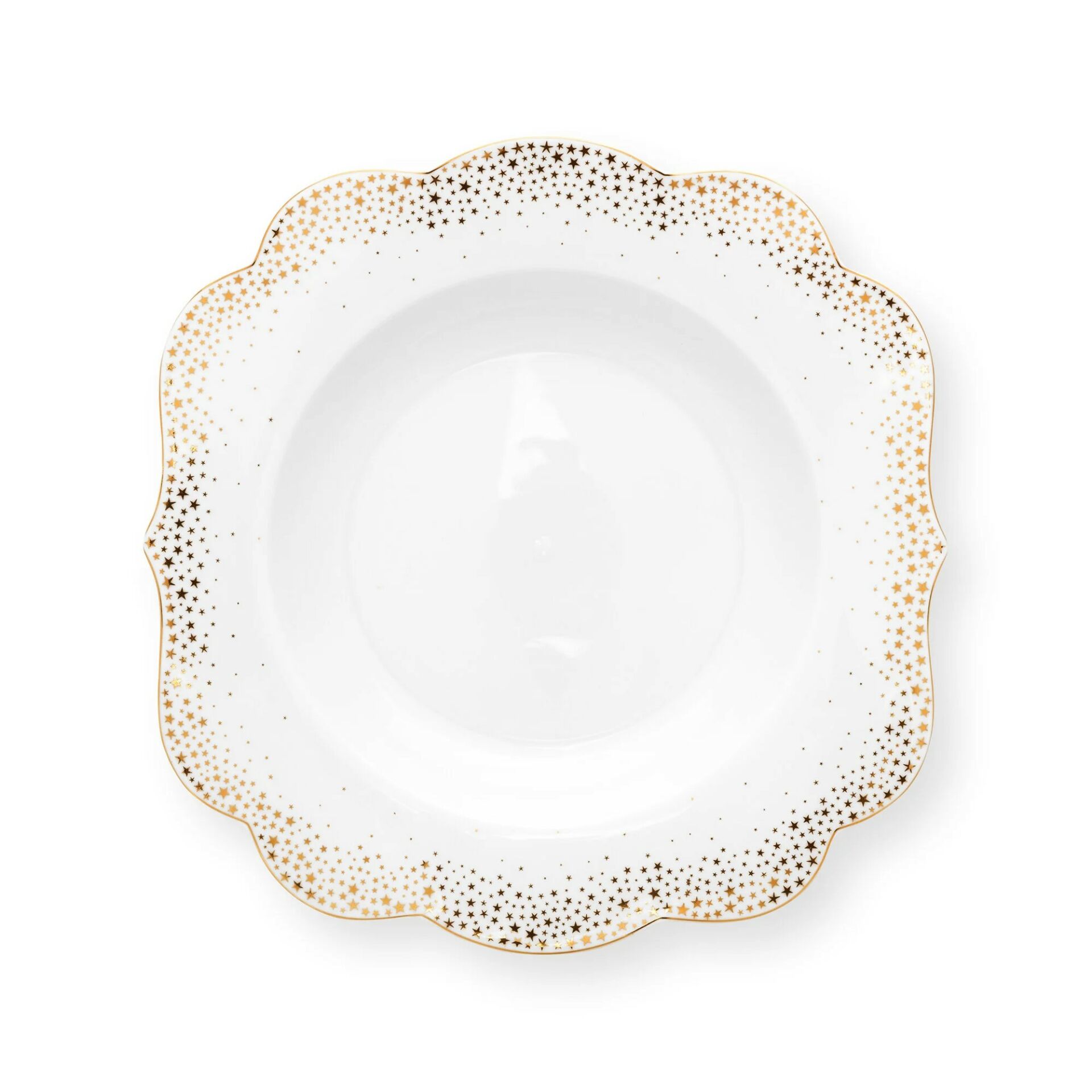 Beyaz Porselen Çukur Tabak 23,5 cm Royal Gold White Collection by Pip Studio