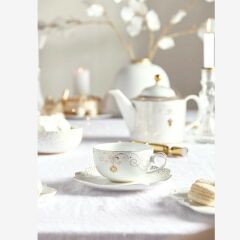 Beyaz Porselen Çay Fincanı 225 ml Royal Gold White Collection by Pip Studio