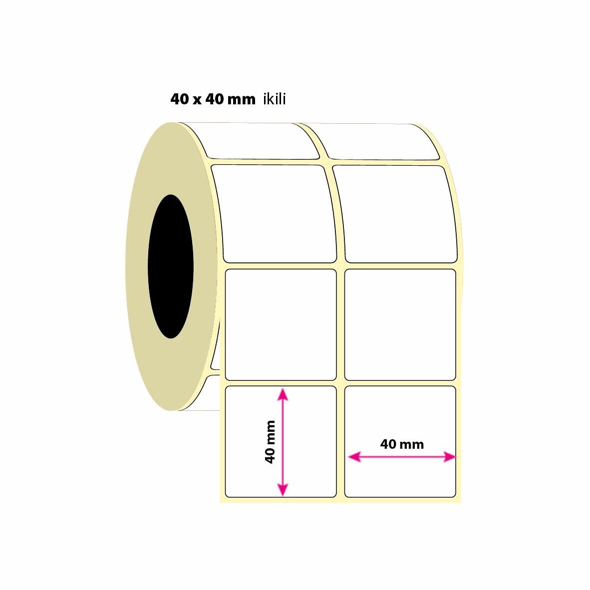 40x40mm İkili Vellum Etiket 2000 Adet (8687073831933)