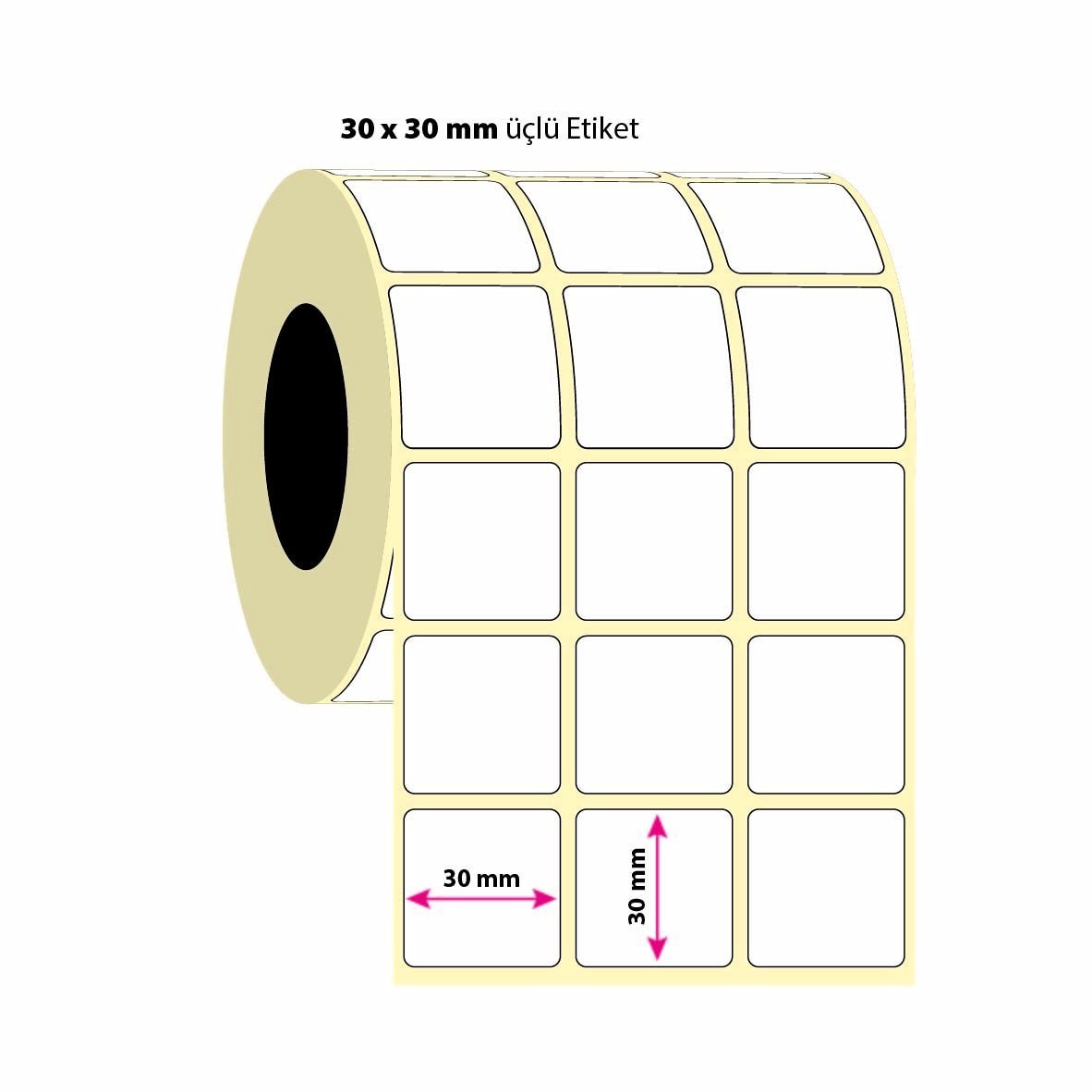 30x30mm Üçlü Vellum Etiket 4000 Adet (8687073831951)