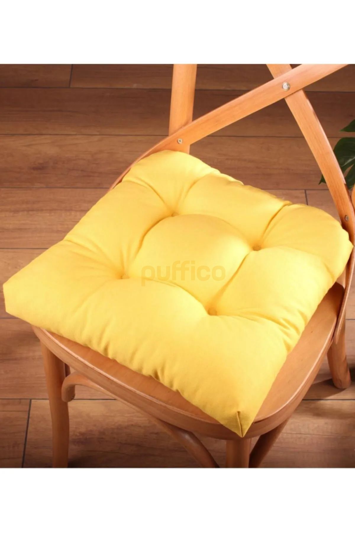 Sandalye Minderi 6'lı - Sarı - Pamuklu