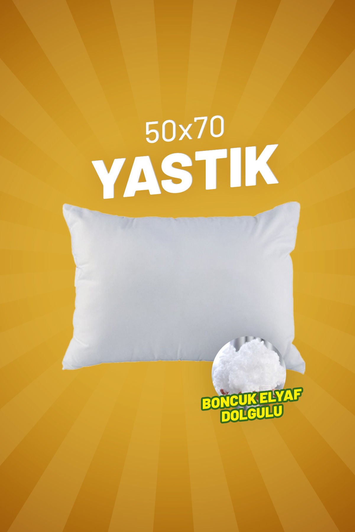 50 x 70 Baş Yastığı 1 Adet - Boncuk Elyaf Dolgulu