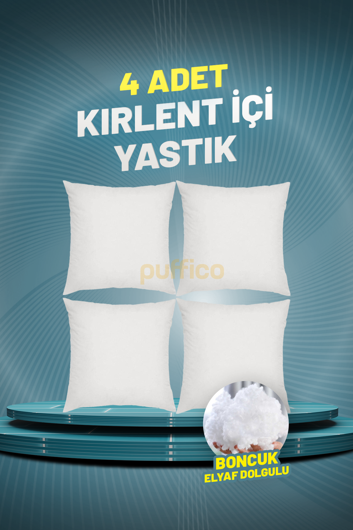 Kırlent İçi Yastık 4 Adet - Boncuk Elyaf Dolgulu