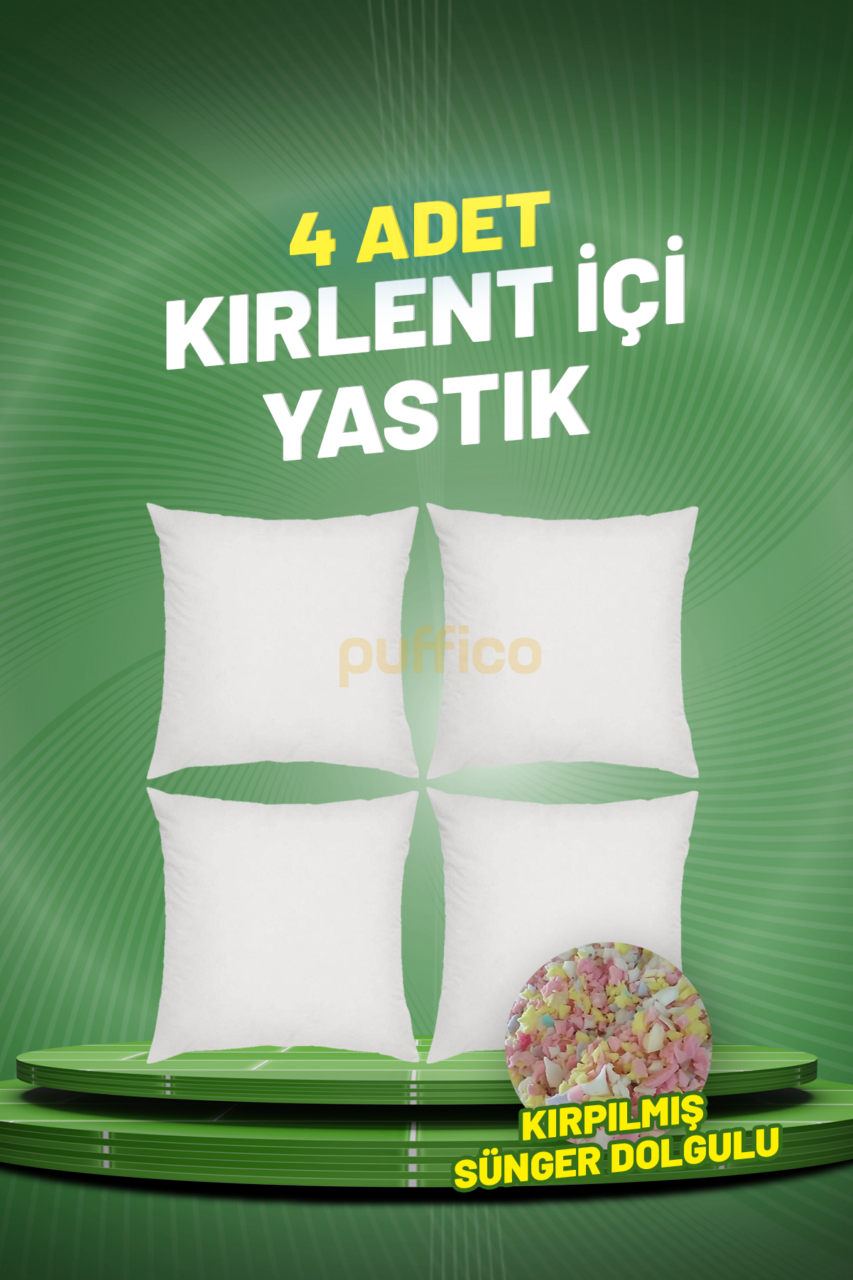 Kırlent İçi Yastık 4 Adet - Kırpık Sünger Dolgulu