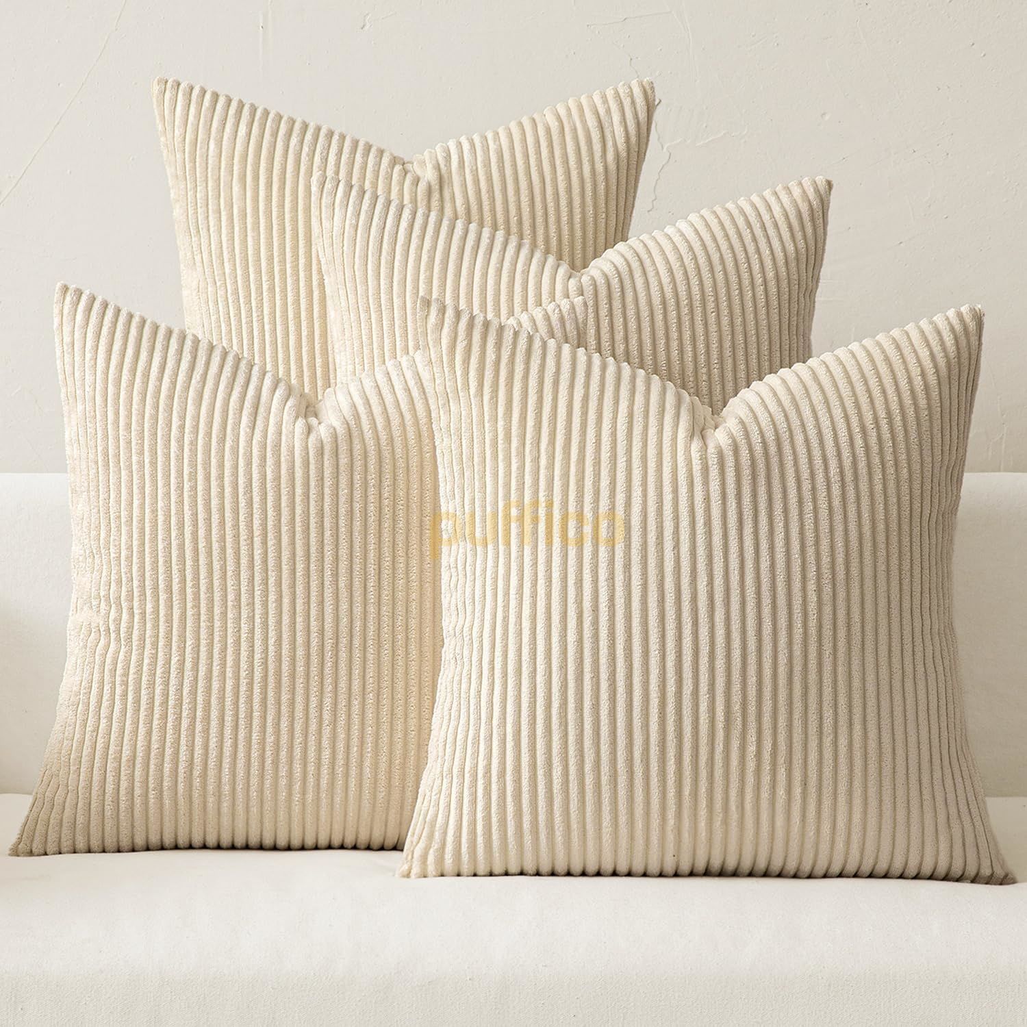 Kırlent Kılıfları 40x40 cm 4'lü Set Modern Dekoratif Kırlent Kılıfları Yumuşak Kadife Ev Dekorasyonu bej - 40x40