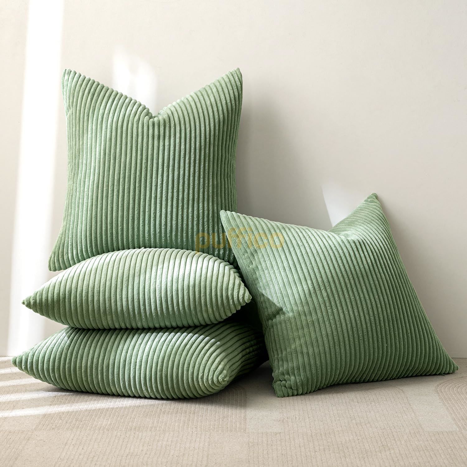Kırlent Kılıfları 40x40 cm 4'lü Set Modern Dekoratif Kırlent Kılıfları Yumuşak Kadife Ev Dekorasyonu su yeşili - 40x40