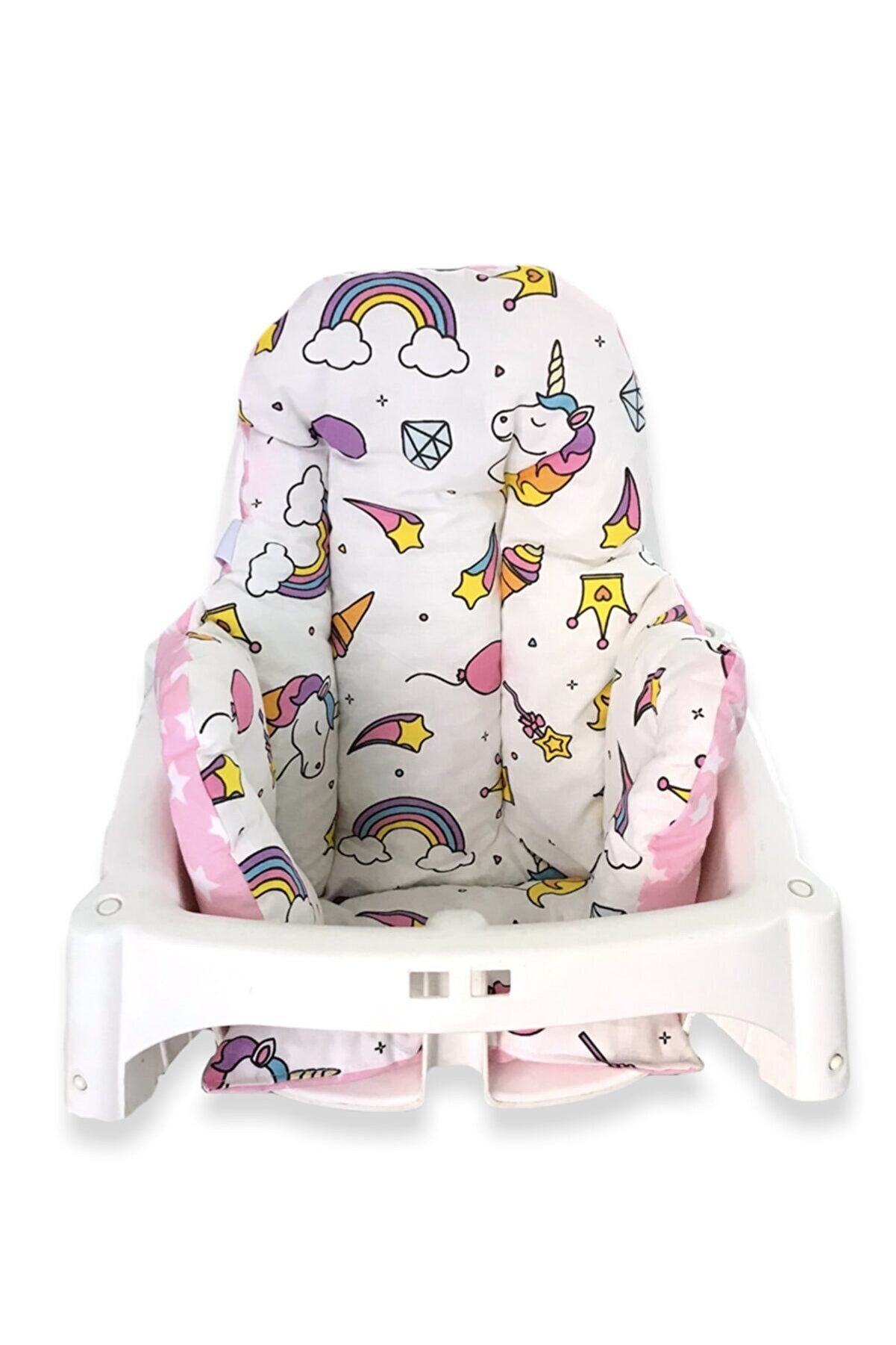 Mama Sandalyesi Minderi Beyaz Unicorn