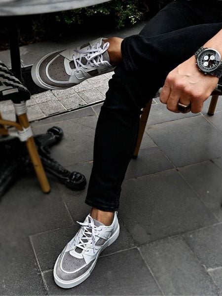 WHITE GREY LENNY DERİ GÜNLÜK SNEAKERS BEYAZ GRİ - 45