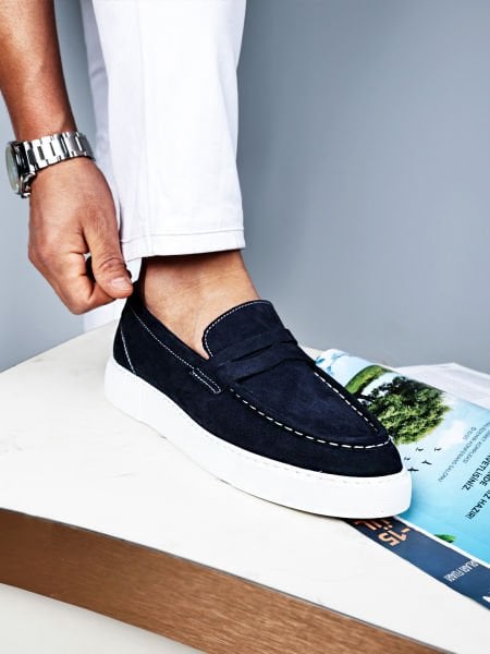 DARK BULUE SUEDE NAPOLI NUBUK DERİ ERKEK AYAKKABI LACİVERT NUBUK - 42