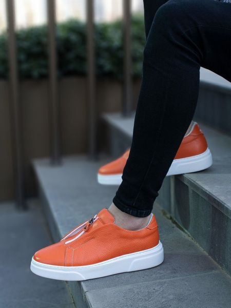 ORANGE FANCY ERKEK DERİ GÜNLÜK TARZ AYAKKABI TURUNCU - 41