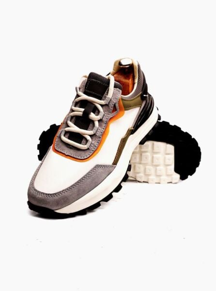 WHITE GREY NOVA HAKİKİ DERİ ERKEK TARZ AYAKKABI BEYAZ GRİ - 42