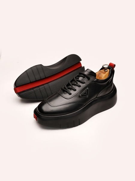 BLACK VOVA W HAKİKİ DERİ ERKEK CASUAL AYAKKABI SİYAH - 45