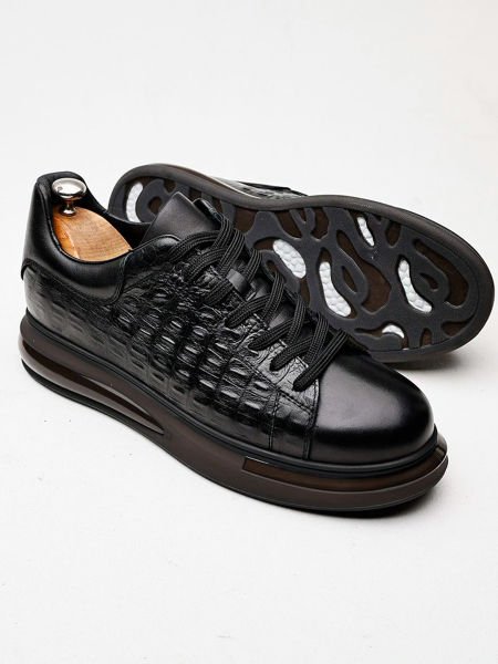 BLACK CROCCO AMIRI ERKEK DERİ GÜNLÜK AYAKKABI SİYAH KROKO - 43