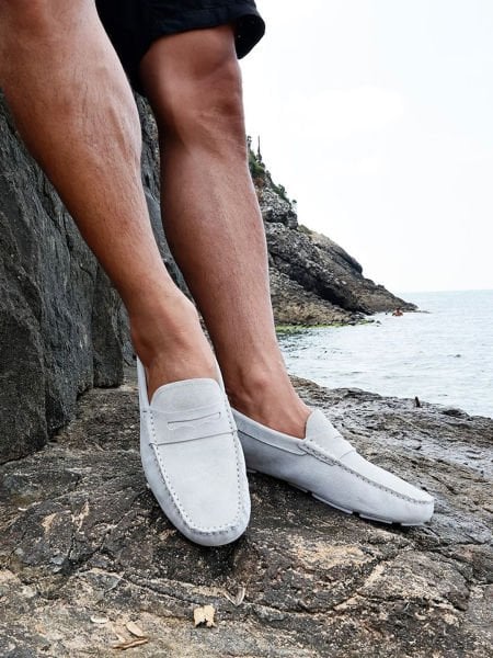 GREY SUEDE SPRING RAHAT DERİ GÜNLÜK AYAKKABI GRİ SÜET - 42