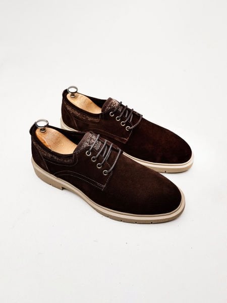 COFFEE SUEDE GIUSTO  RAHAT ERKEK DERİ GÜNLÜK AYAKKABI KAHVE SÜET - 43