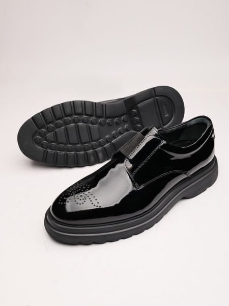 PATENT BLACK  BARİ HAKİKİ DERİ ERKEK RUGAN AYAKKABI SİYAH RUGAN - 40