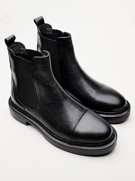 BLACK MAJOR HAKİKİ DERİ BOT SİYAH FLOTER - 37
