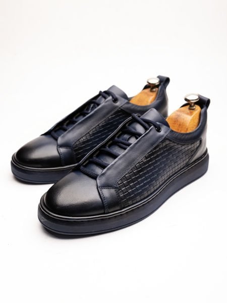 NAVY BLUE RELAX HAKİKİ DERİ ERKEK GÜNLÜK AYAKKABI LACİVERT - 45