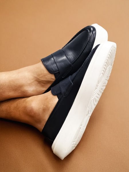 NAVY BLUE HALCON HAKİKİ DERİ RAHAT ERKEK AYAKKABI LACİVERT - 43