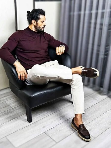 COFFEE  SANTINI TARZ GÜNLÜK  KLASİK AYAKKABI KAHVE FLOTER - 42
