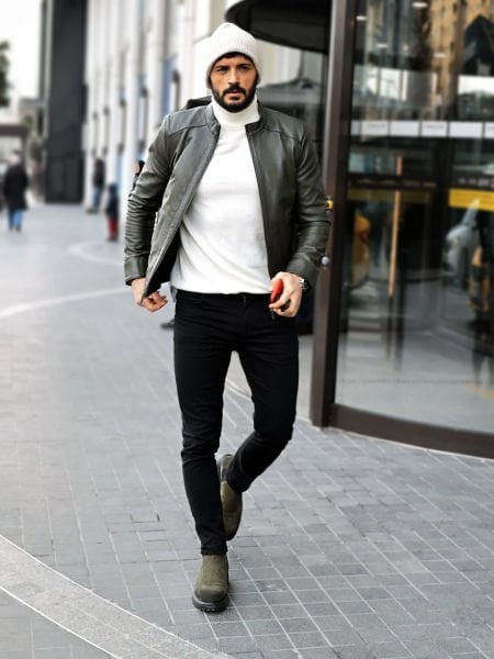 JOHN DAWID TEO HAKİKİ DERİ MONT YEŞİL - S