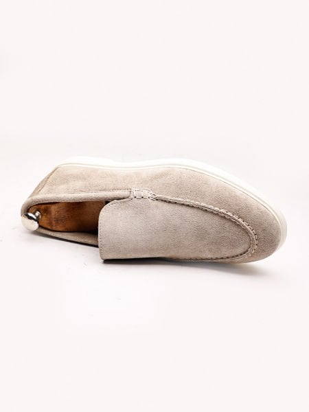 BEIGE SUEDE PIANA W HAKİKİ DERİ ERKEK YAZLIK RAHAT AYAKKABI BEJ SÜET - 45