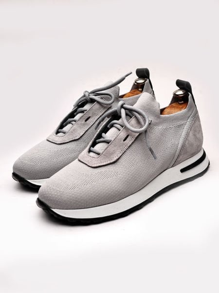 GRAY DREAM RAHAT ERKEK ÖRME / DERİ YAZLIK AYAKKABI GRİ - 45