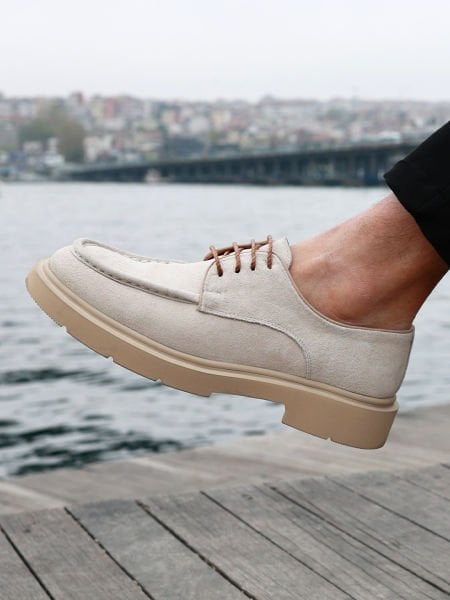 BEIGE SUEDE BULLY HAKİKİ DERİ ERKEK AYAKKABI BEJ SÜET - 43