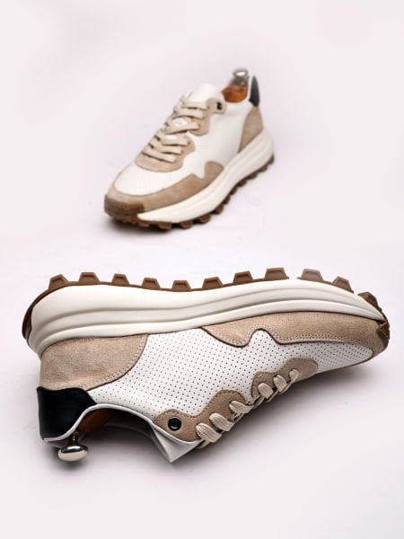 BEIGE OWEN HAKİKİ DERİ ERKEK GÜMLÜK AYAKKABI BEJ - 45
