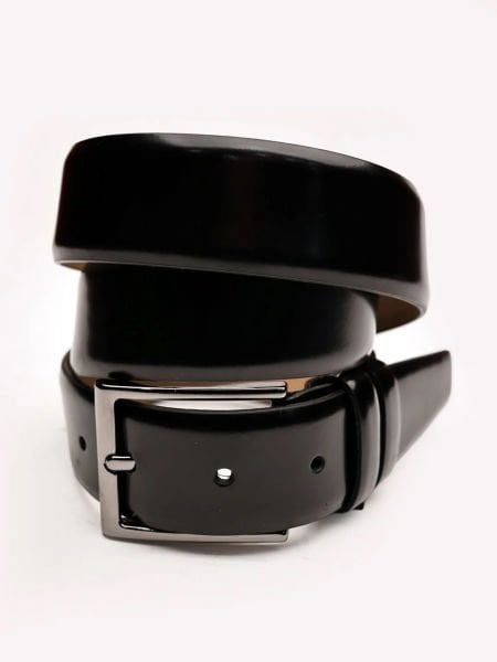 PATENT BLACK LION BELT HAKİKİ DERİ KEMER 017 SİYAH AÇMA - STD