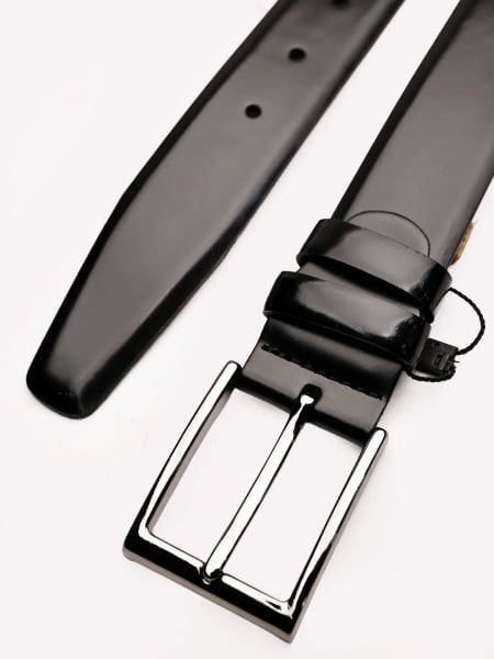 PATENT BLACK LION BELT HAKİKİ DERİ KEMER 017 SİYAH AÇMA - STD