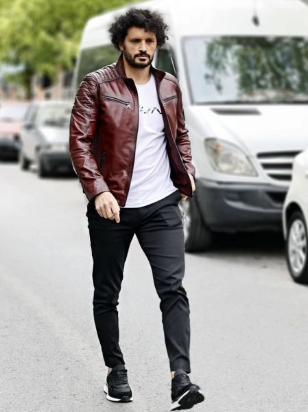 JOHN DAWID BECKHAM HAKİKİ DERİ MON BORDO - 3XL