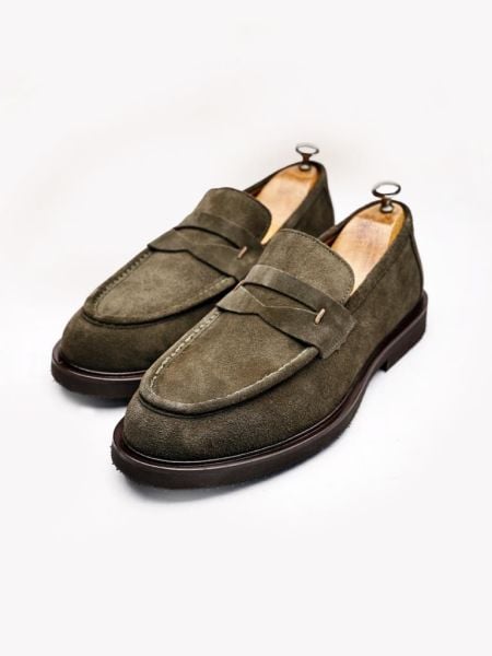 KHAKI SUEDE TYLOR HAKİKİ DERİ ERKEK HAFİF RAHAT AYAKKABI HAKİ SÜET - 45